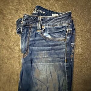 American Eagle Outfitters High-Rise Dark Blue Jeans